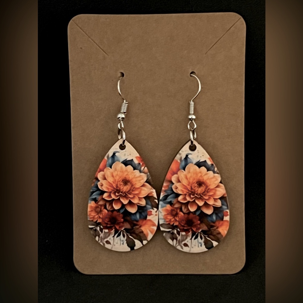 Teardrop Flower Earrings